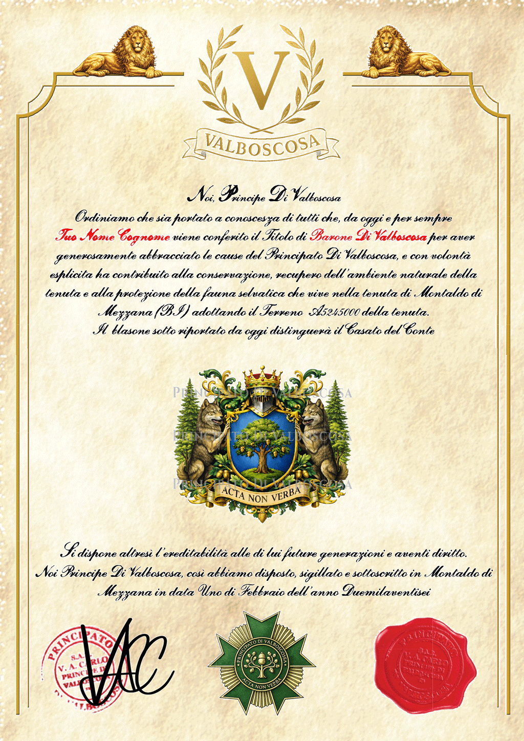 Titoli Nobiliari Singoli Stampati - immagine 3