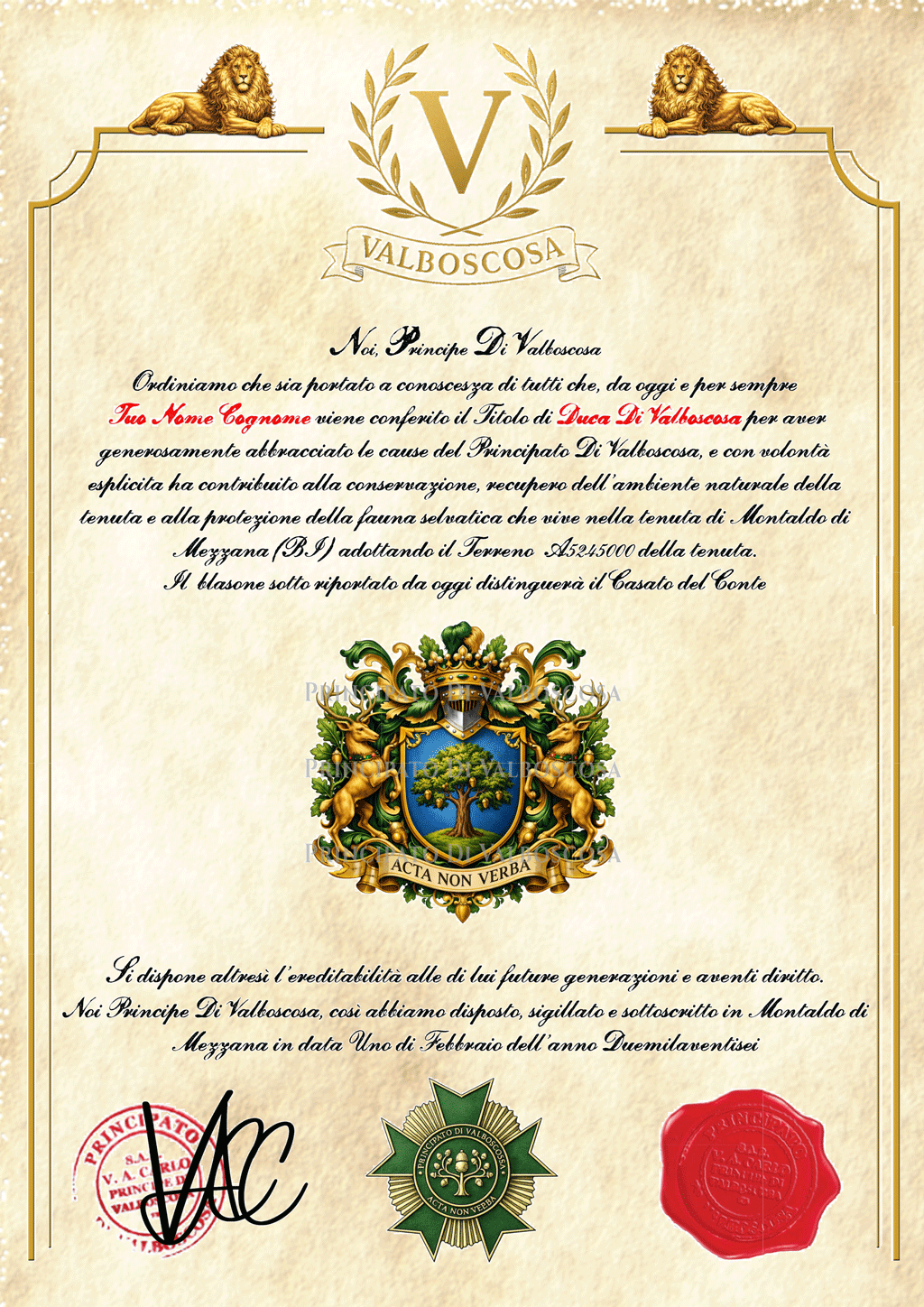 Titoli Nobiliari Singoli Stampati - immagine 2